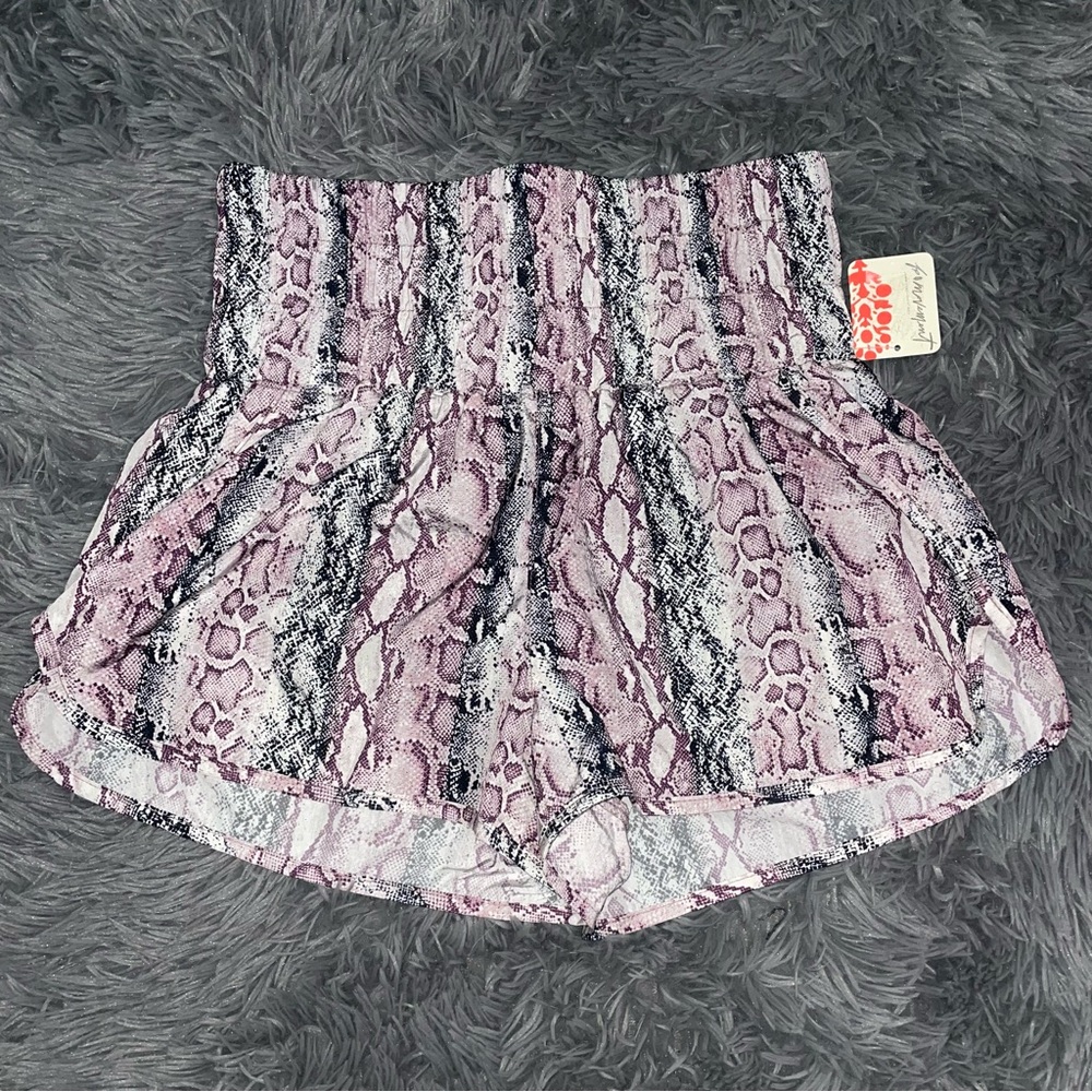 Free People Snake Print Athletic Shorts